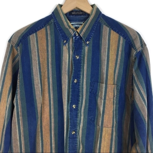 LEE Shirt Shacket Button Down Denim Stripe Long Sleeve Retro Cabincore Small - Picture 2 of 8